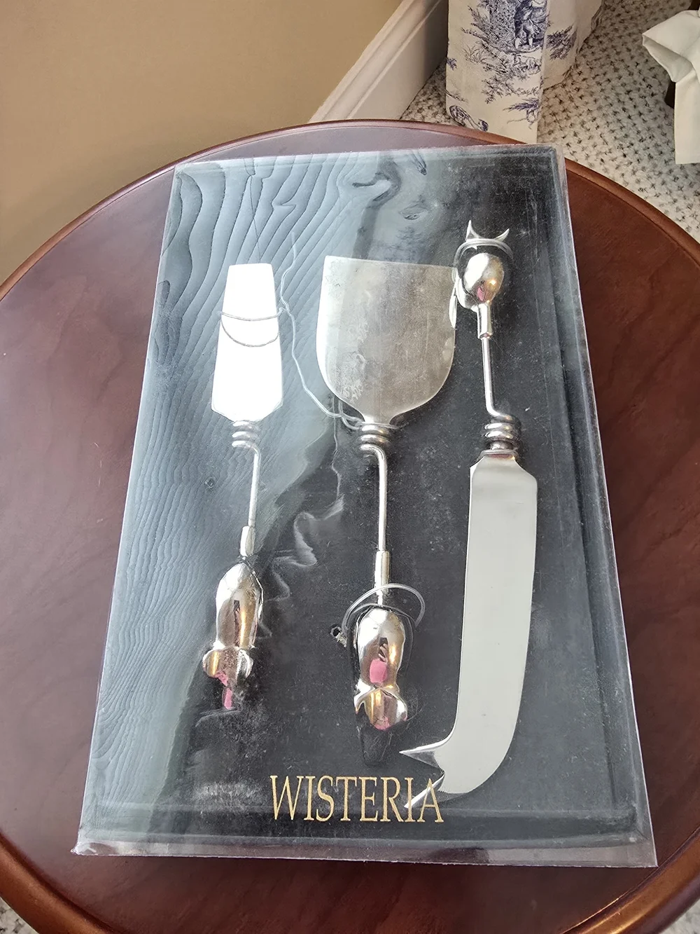 3-Piece Mouse Handle Cheese Serving Set - Stainless Steal & Metal NIB